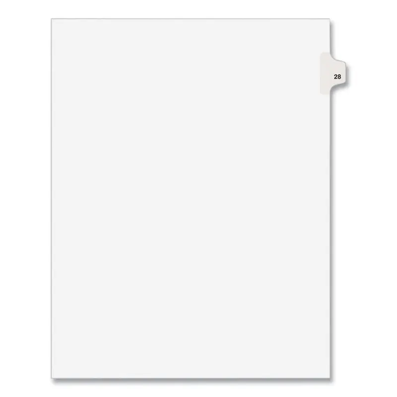 Avery Preprinted Legal Exhibit Side Tab Index Dividers, Avery Style, 10-Tab, 28, 11 x 8.5, White, 25/Pack, (1028) (AVE01028) Pack of 25
