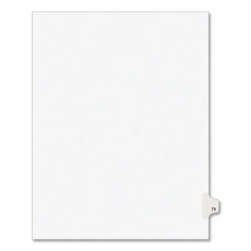 Avery Preprinted Legal Exhibit Side Tab Index Dividers, Avery Style, 10-Tab, 73, 11 x 8.5, White, 25/Pack, (1073) (AVE01073) Pack of 25