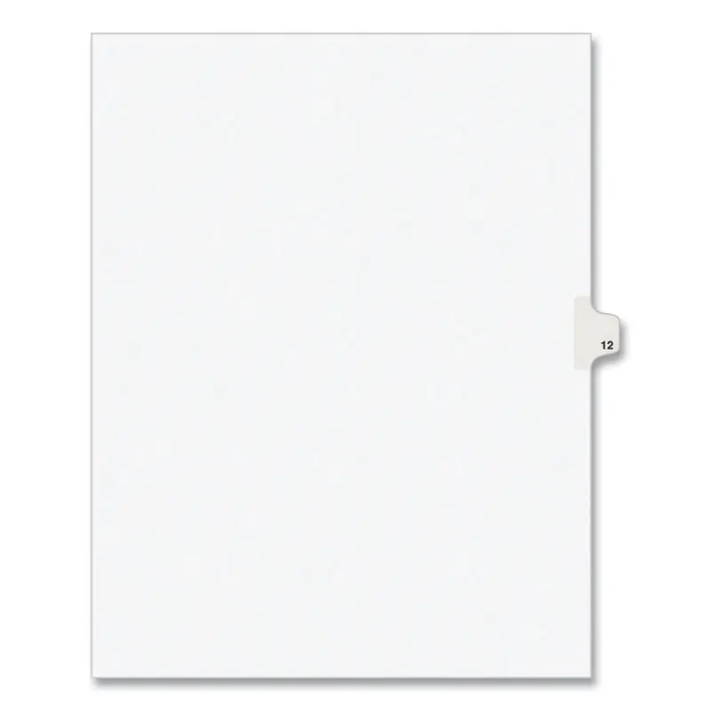 Avery Preprinted Legal Exhibit Side Tab Index Dividers, Avery Style, 10-Tab, 12, 11 x 8.5, White, 25/Pack (AVE11922) Pack of 25