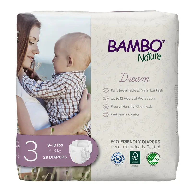 Bambo Nature Dream Unisex Baby Diaper Size 3 Disposable Heavy Absorbency (1191020_CS) 174/CS
