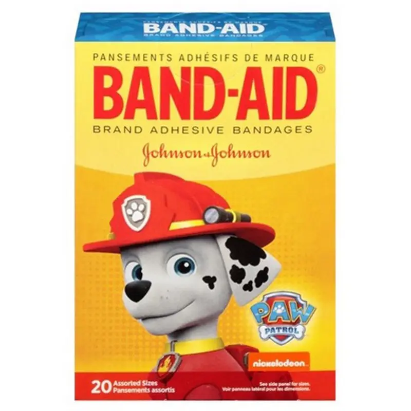 Band-Aid Adhesive Strip 5/8 X 2-1/4 Inch / 3/4 X 3 Inch Plastic Rectangle / Round Kid Design (Paw Patrol) Sterile (995077_CS) 480/CS