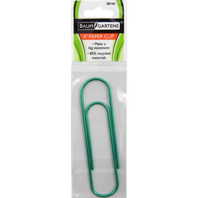 Baumgartens Metallic Paper Clip, 4", Assorted (BAU26740) Each