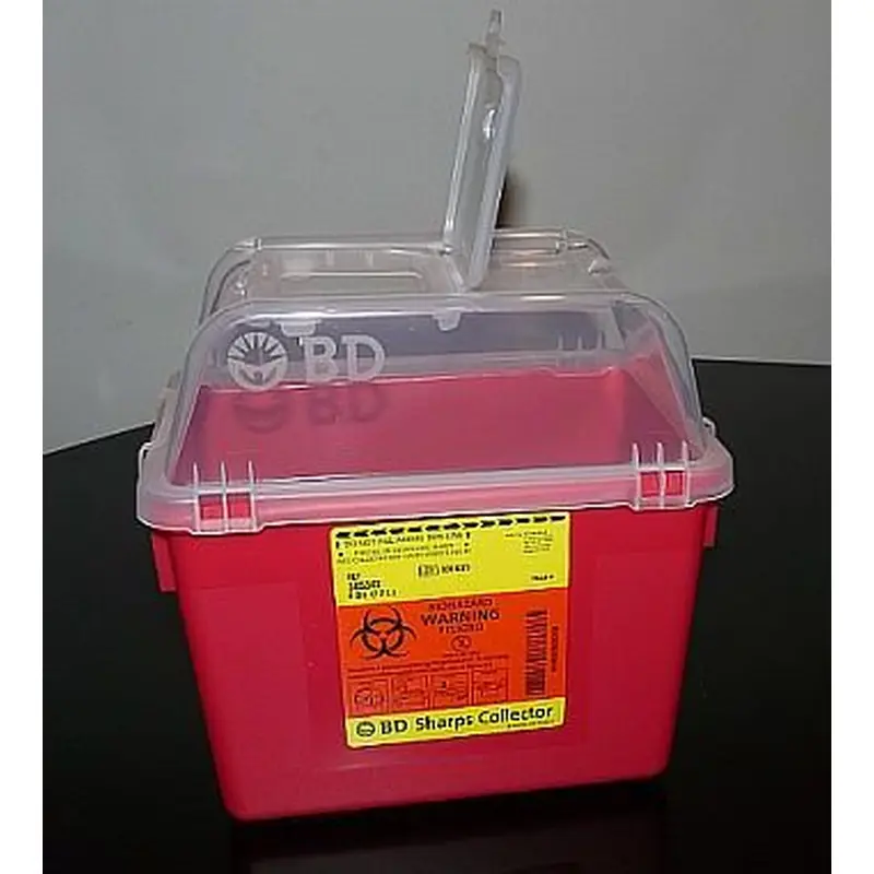 BD Sharps Container Red Base 10-3/10 X 11-3/10 X 6-4/5 Inch Vertical Entry 2 Gallon (761698_CS) 24/CS