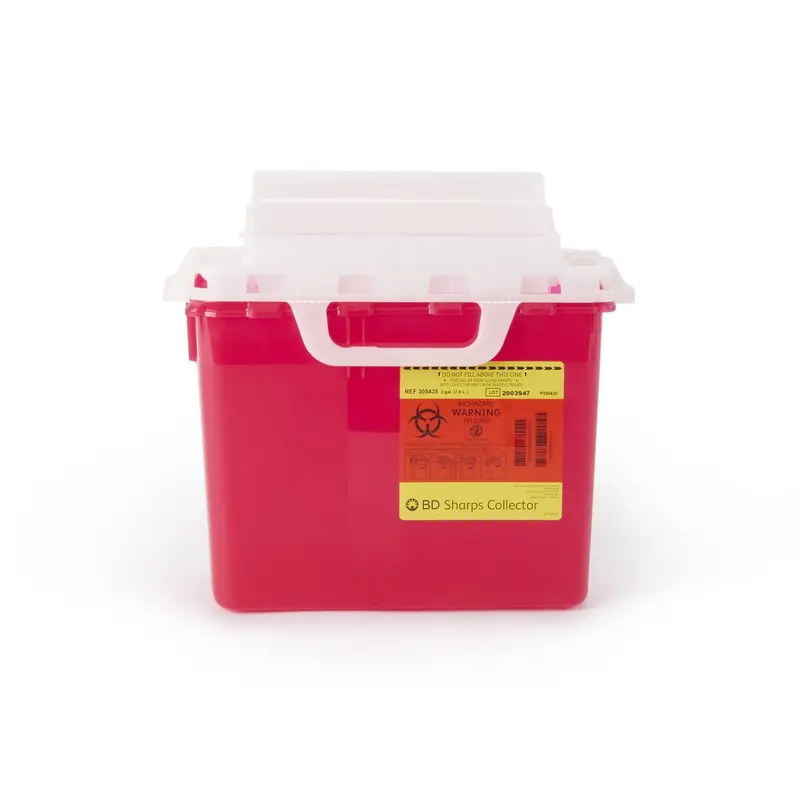 BD Sharps Container Red Base 12-1/2 H X 10-7/10 W X 6 D Inch Horizontal Entry 2 Gallon (326023_CS) 10/CS