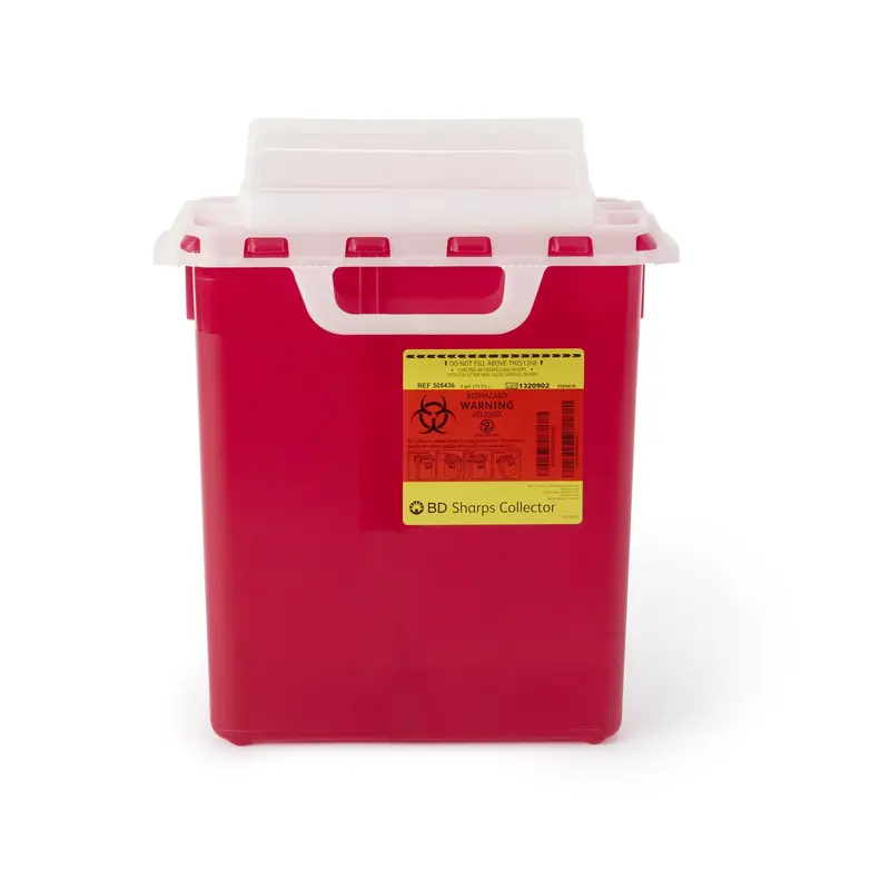 BD Sharps Container Red Base 16-3/5 H X 10-7/10 W X 6 D Inch Horizontal Entry 3 Gallon (328286_EA) 1/EA