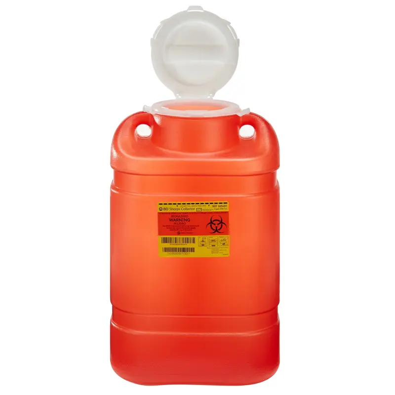 BD Sharps Container Red Base 18 H X 7-1/2 W X 10-1/2 D Inch Vertical Entry 5 Gallon (140851_EA) 1/EA