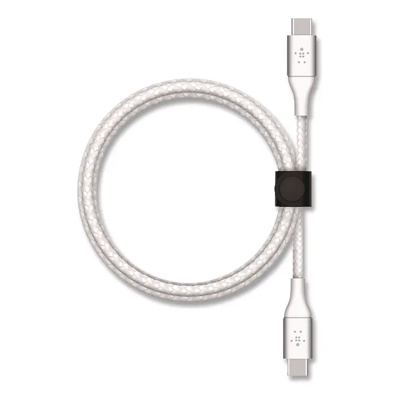 Belkin BOOST CHARGE Braided USB-C to USB-C Cable, 6.6 ft, White (BLKCAB004BT2MWH) Each