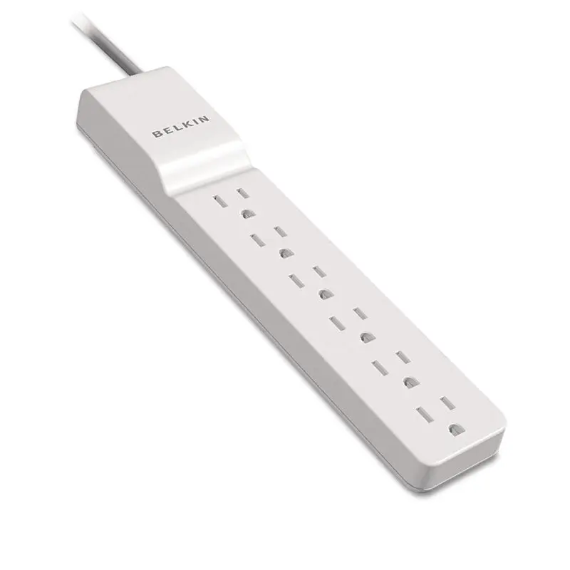 Belkin Home/Office Surge Protector, 6 AC Outlets, 4 ft Cord, 720 J, White (BLKBE10600004) Each