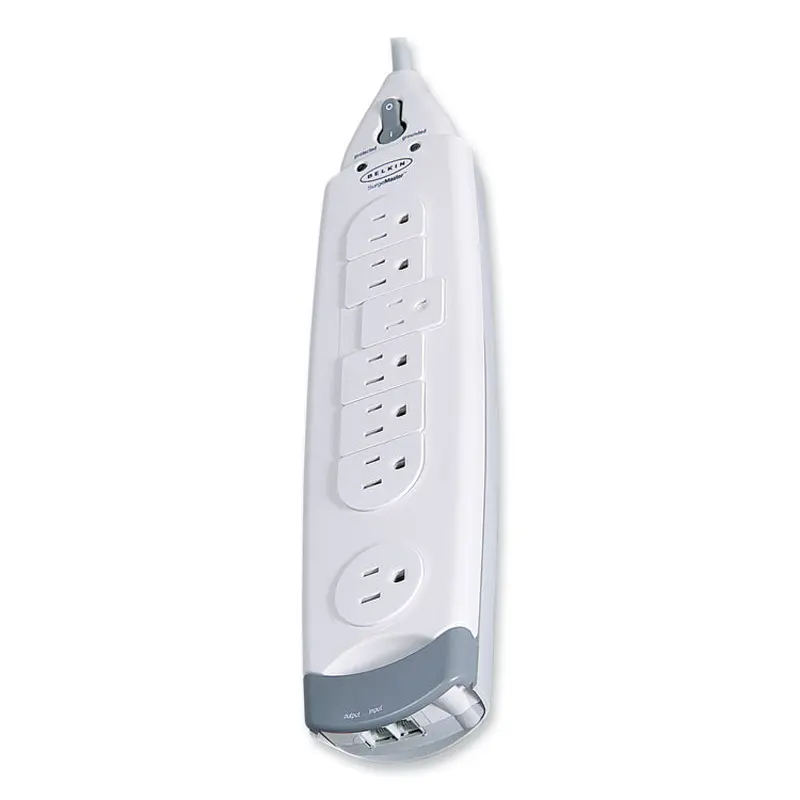 Belkin SurgeMaster Home Series Surge Protector, 7 AC Outlets, 12 ft Cord, 1,045 J, White (BLKF9H71012)
