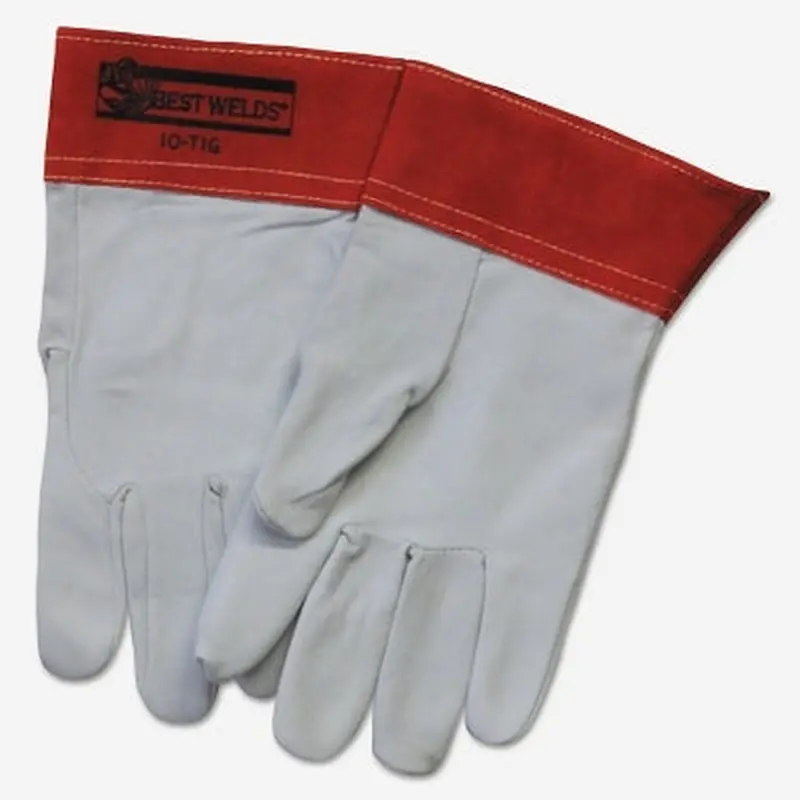 Best Welds 10-TIG Capeskin Welding Gloves, Large, White/Red (902-10TIG-L) 1 Pair