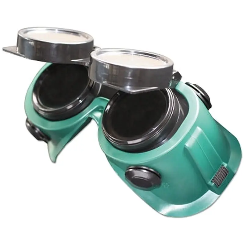 Best Welds Flip Front Soft Vinyl Goggles, Green Frame, Green Lens, Elastic Strap, 50mm (901-WG-LF-50MM) Each