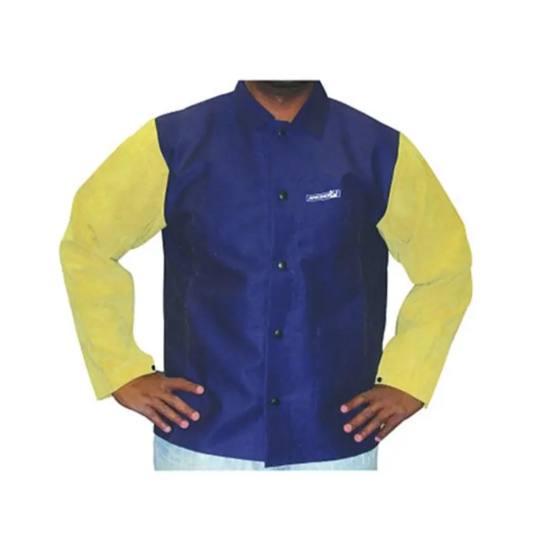 Best Welds Leather/FR Sateen Combo Jacket, 2X-Large, Blue/Tan (902-1201-2XL) Each