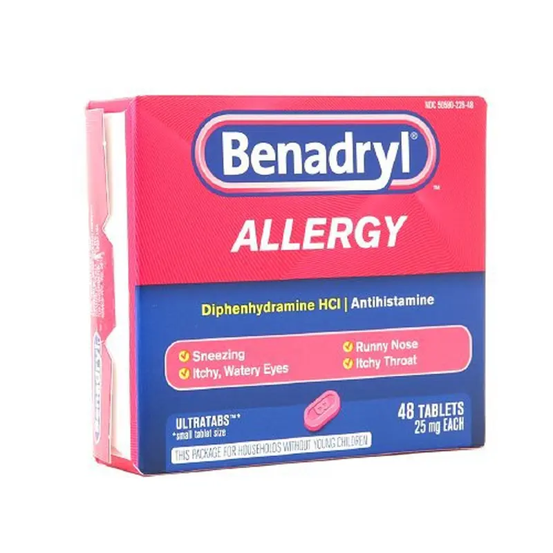 Benadryl Allergy Relief 25 mg Strength Tablet 48 per Box (831711_CT) 48/CT