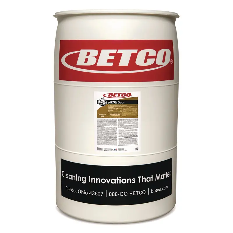 Betco pH7Q Dual Neutral Disinfectant Cleaner, Lemon Scent, 10.78 gal Drum (BET3555500) Each