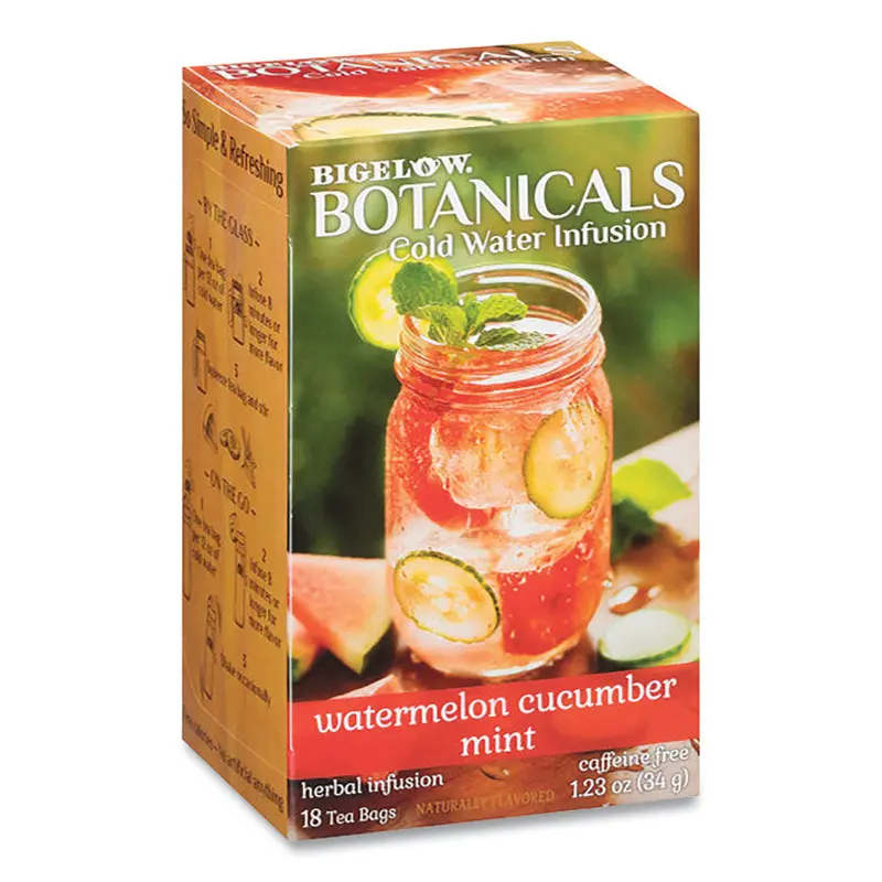 Bigelow Botanicals Watermelon Cucumber Mint Cold Water Herbal Infusion, 0.7 oz Tea Bag, 18/Box (BTC39004) Box of 18