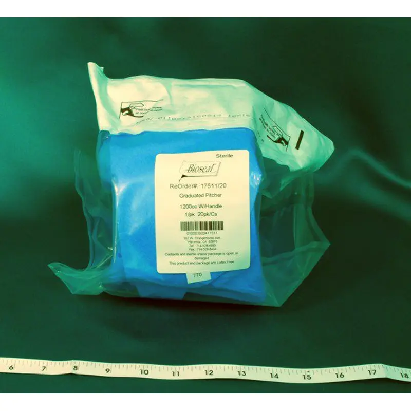 Bioseal Graduated Pitcher Plastic 1200 mL (240529_EA) 1/EA