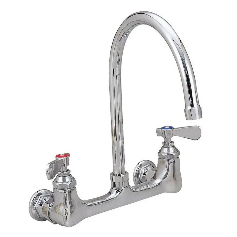BK Resources WorkForce Standard Duty Faucet, 7.88" Height/3" Reach, Chrome-Plated Brass (BKEBKFW3GM) Each
