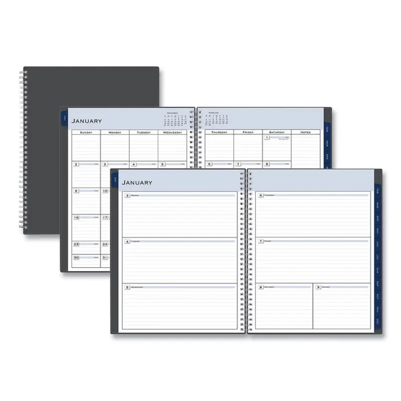 Blue Sky Passages Weekly/Monthly Planner, 11 x 8.5, Charcoal Cover, 12-Month (Jan to Dec): 2026 (BLS100008) Each