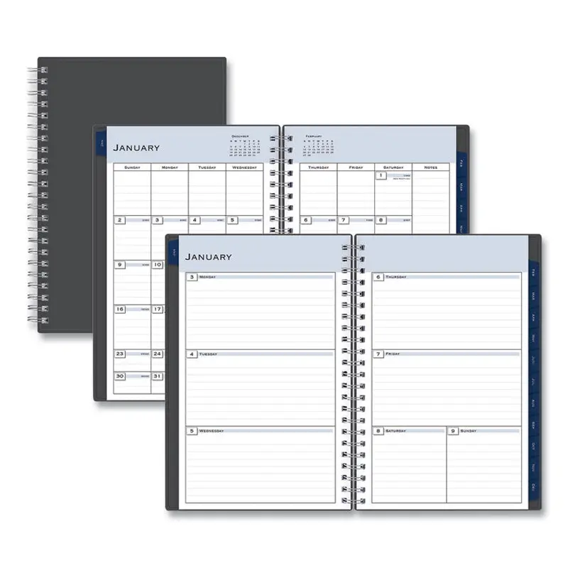 Blue Sky Passages Weekly/Monthly Planner, 8 x 5, Charcoal Cover, 12-Month (Jan to Dec): 2026 (BLS100010) Each