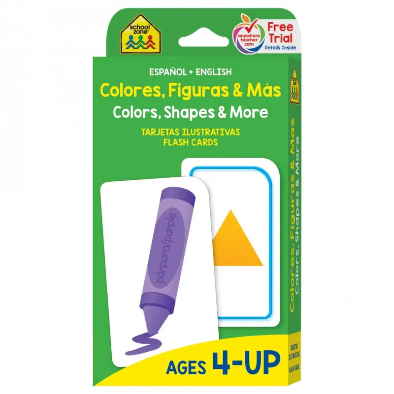 BILINGUE COLORES,FIGURAS & MAS FLASH CARDS