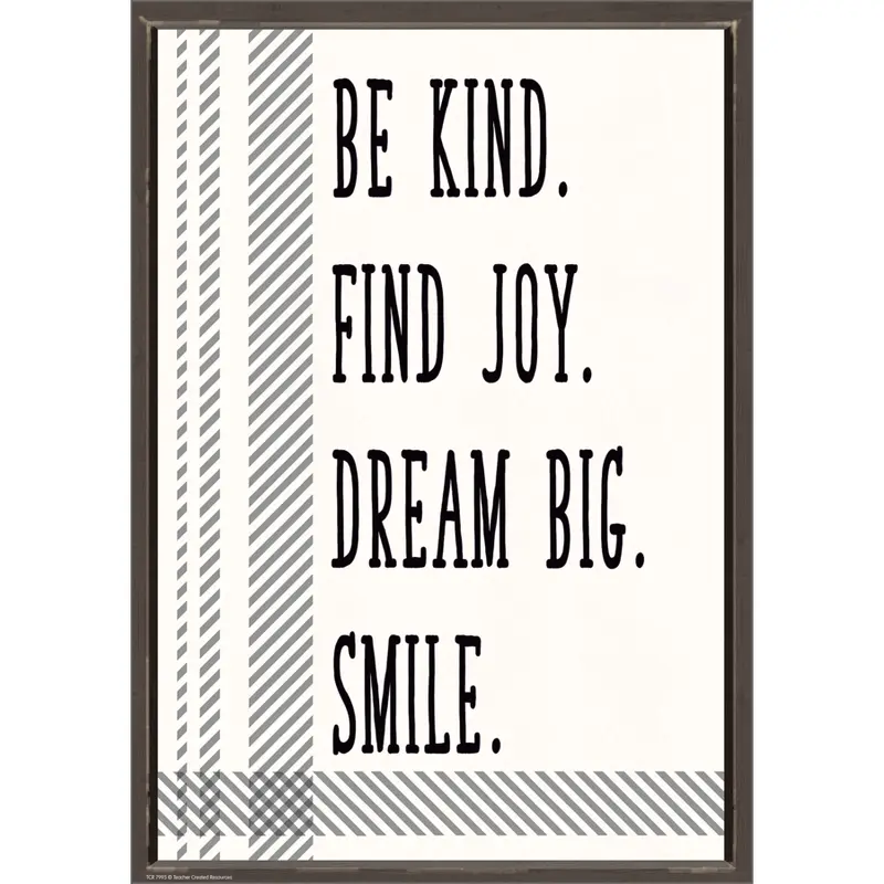 BE KIND FIND JOY DREAM BIG SMILE POSTER