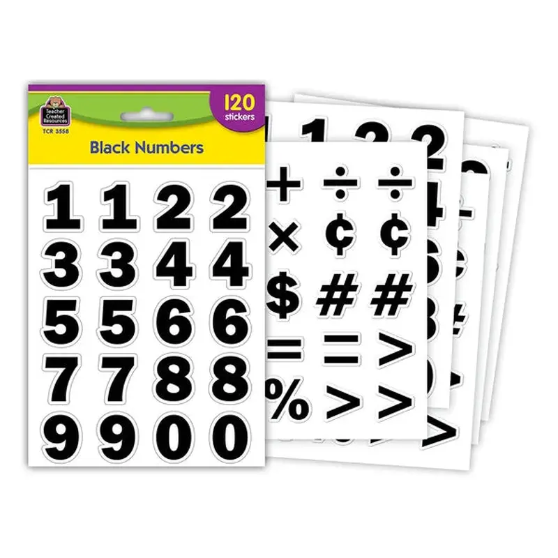 BLACK NUMBERS STICKERS
