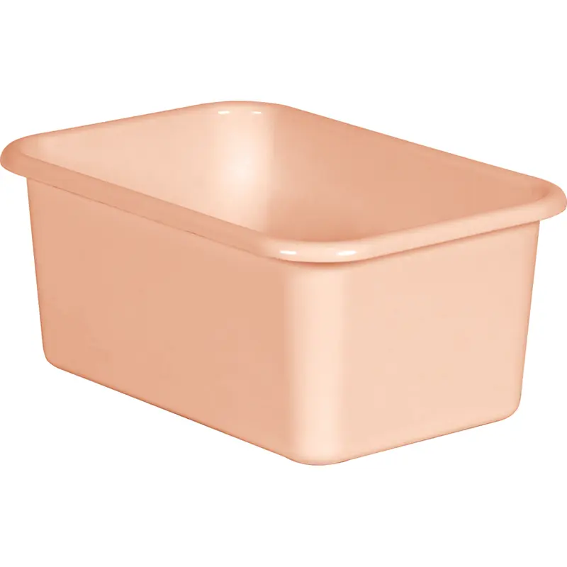 BLUSH SMALL PLASTIC STORAGE BIN