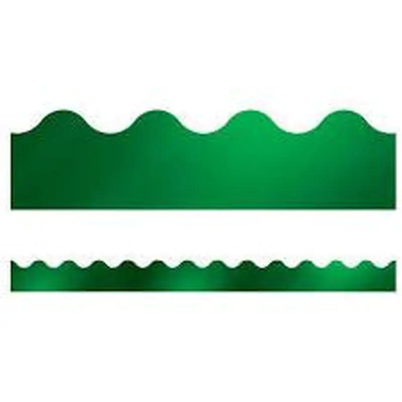 BORDER SCALLOPED EMERALD GREEN FOIL