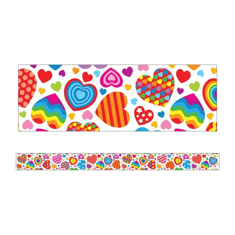 BORDER STRAIGHT GROOVY HEARTS