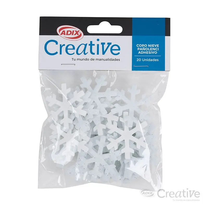 COPOS DE NIEVE FIELTRO ADHESIVOS 20PCS