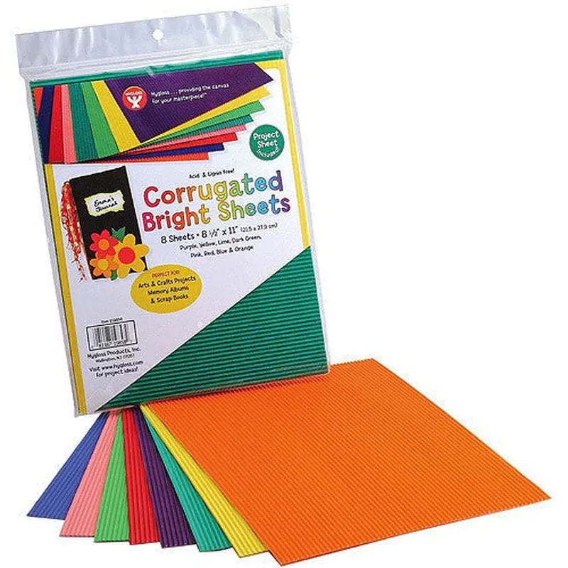 CORRUGATED CRAFT PAPER 8.5" X 11" ASST 8 PC