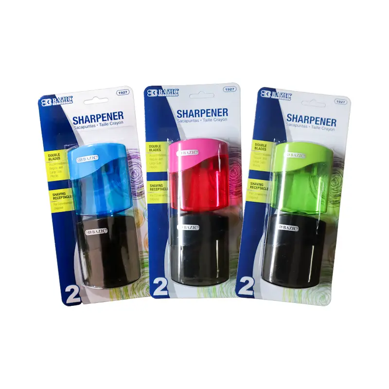 DUAL BLADE SHARPENER W/ SQUARE RECEPTACLE 2 PCKPink & Black