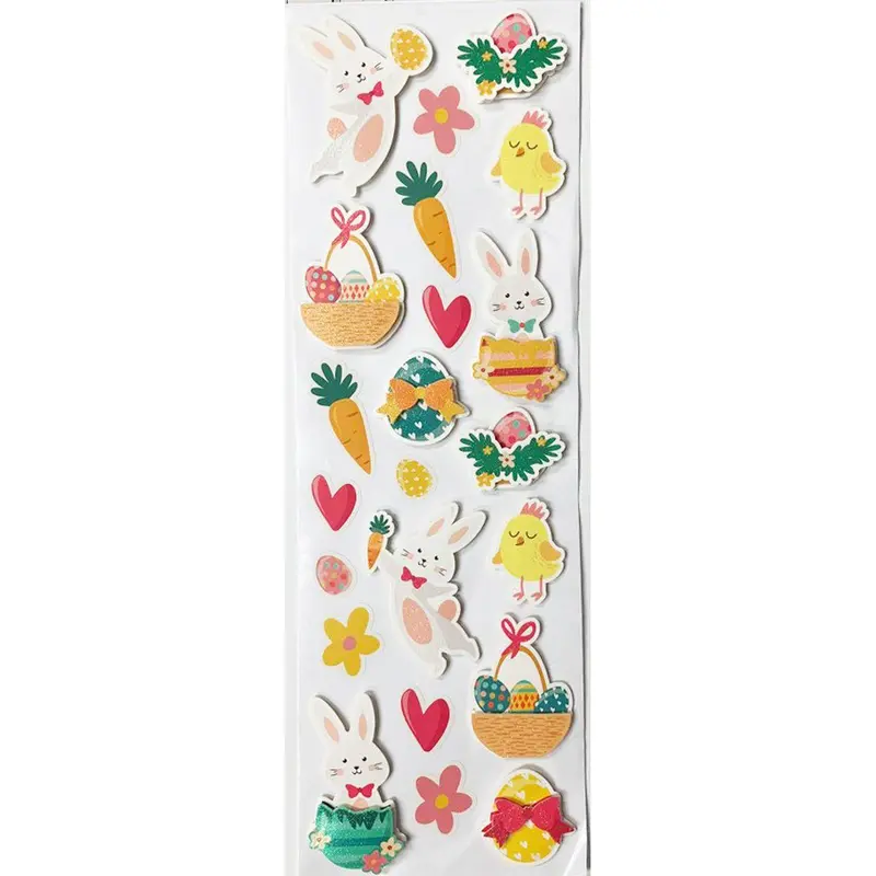 EASTER WHITE RABBIT 3D STICKER 22 PC