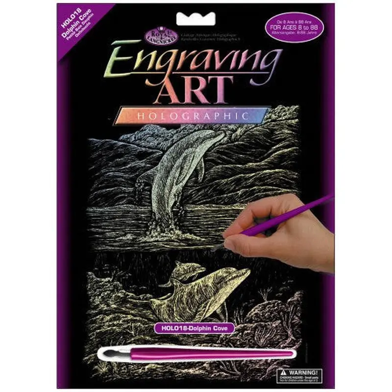 ENGRAVING ART HOLOGRAPHIC DOLPHIN COVE 3 PC