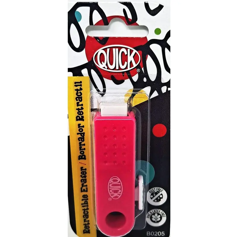 ERASER RETRACTABLE 4 ASST COLORS