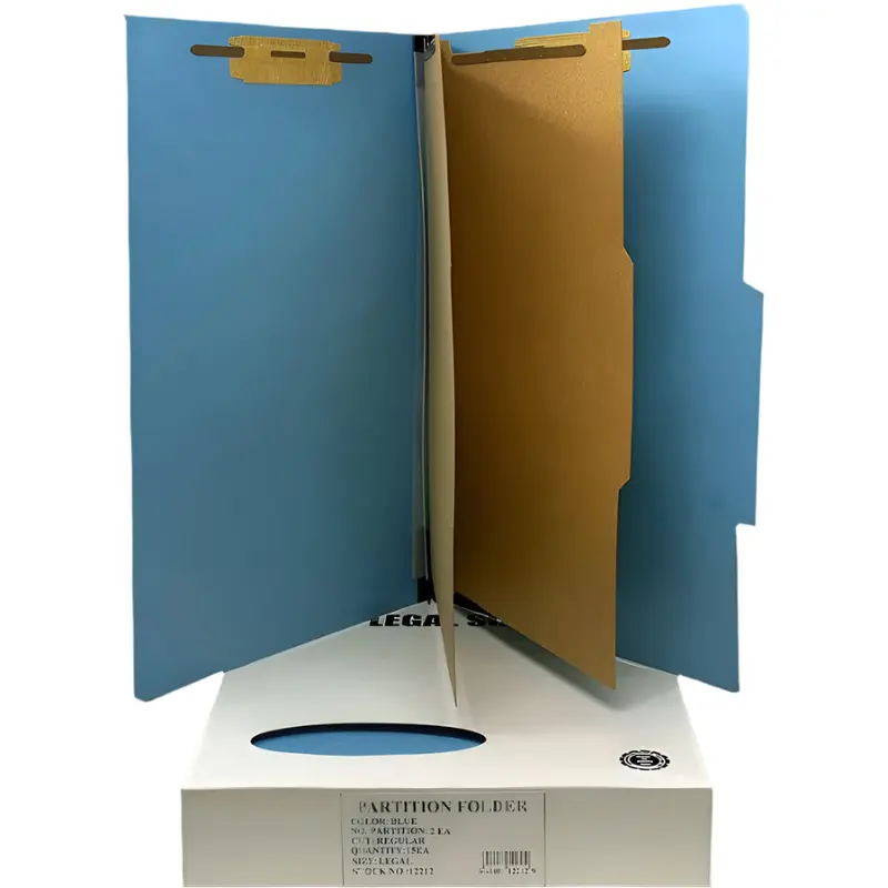 FILE FOLDER 2 PARTITION BLUE LEGAL BOX/15