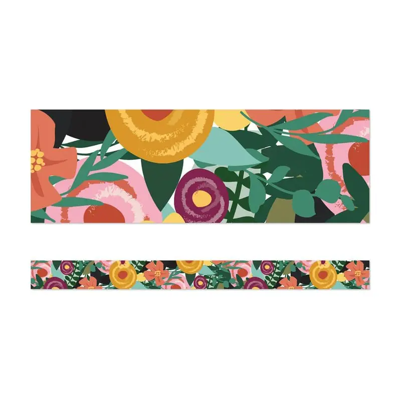 Floral Garden Straight Bulletin Board Borders