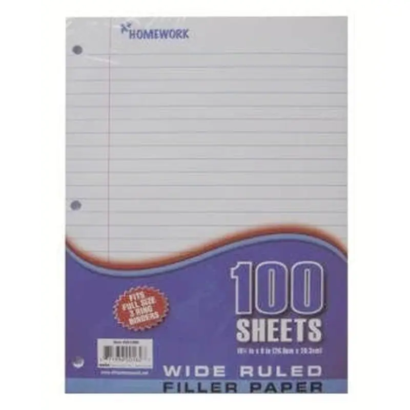 FILLER PAPER WIDE RULED 100 HOJAS