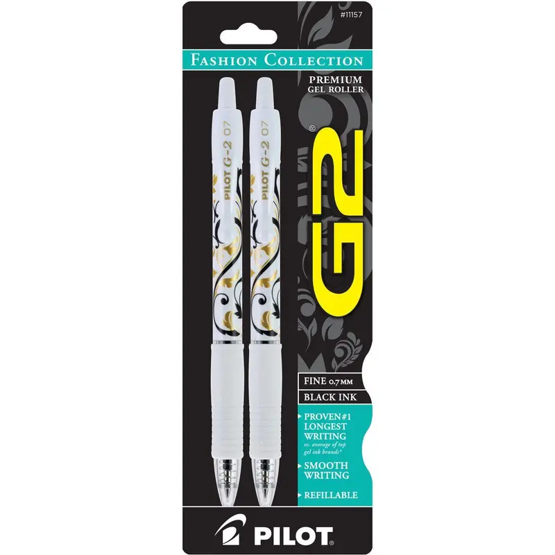 G2 GEL PEN FASHION FINE .7 BLACK PQT. 24