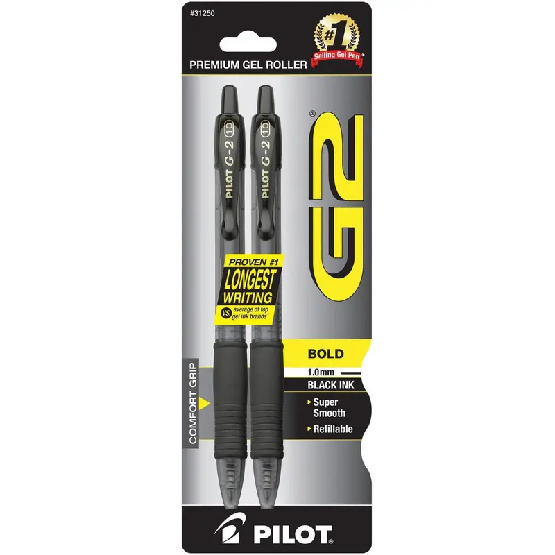 GEL INK G2 BOLD 1.0 BLACK PQ.2