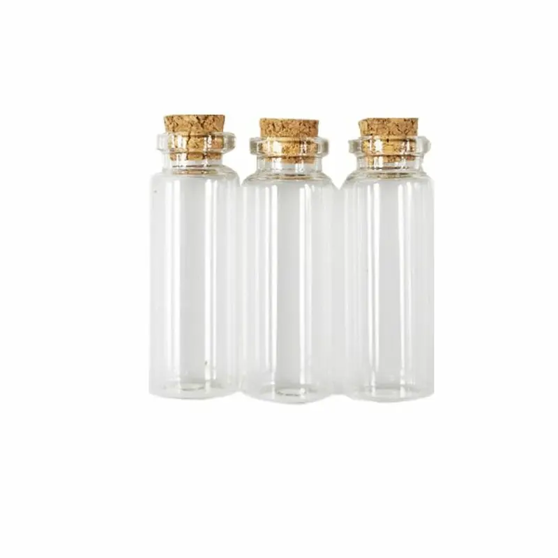 GLASS BOTTLES WITH CORK TOP 6 PC