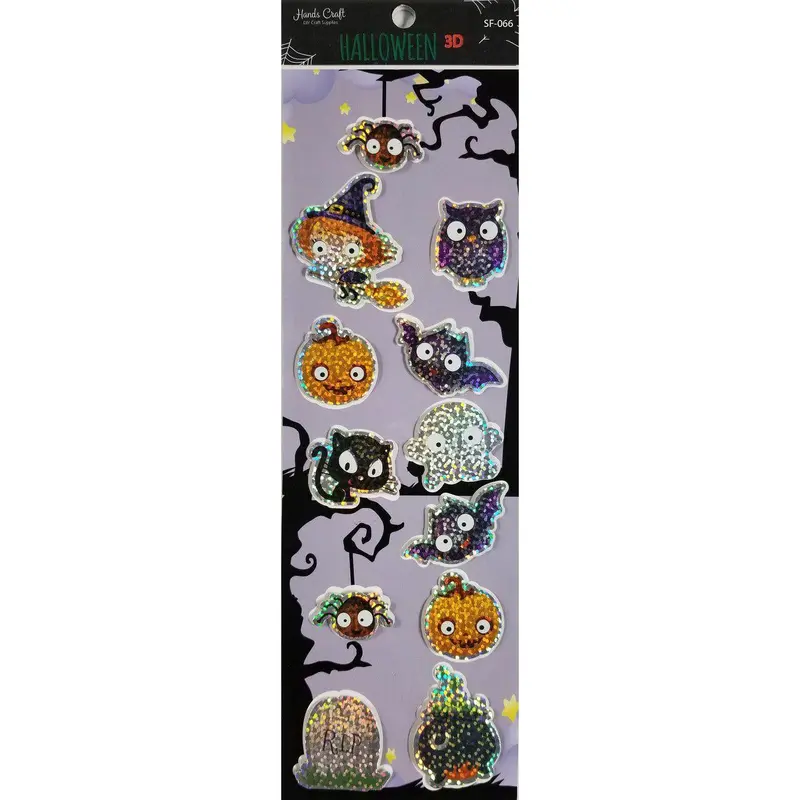 HOLOGRAPH HALLOWEEN 3D STICKER 12 PC