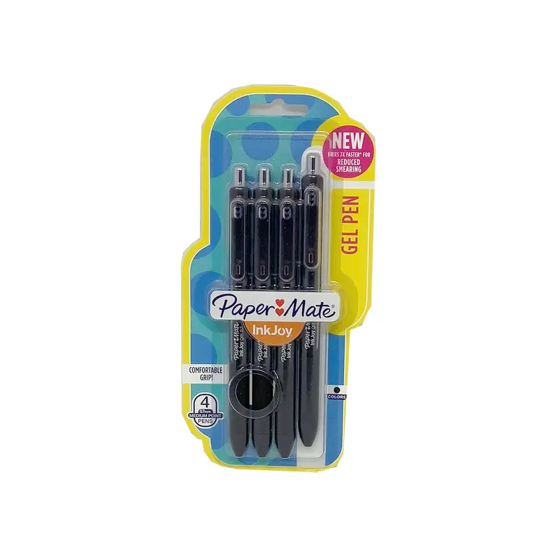 INK JOY GEL RETRACTABLE .7 BLK 4CD