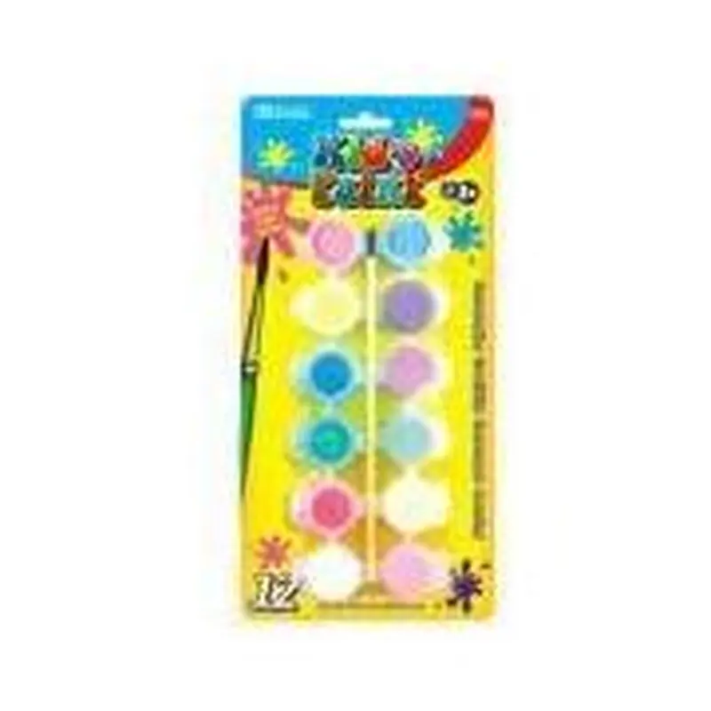 KID'S PAINT W/BRUSH 12 COLORS