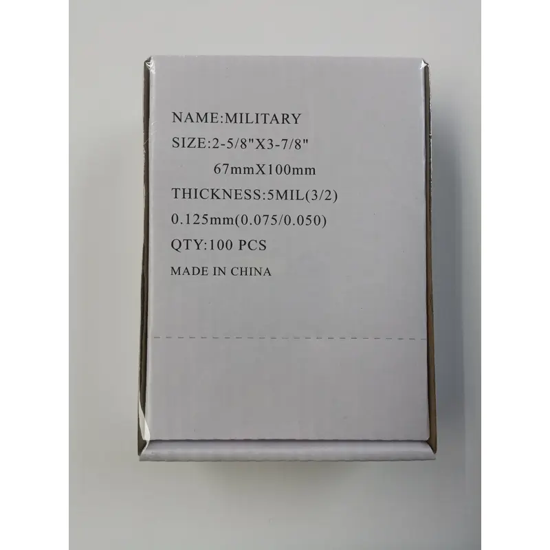LAMINATING POUCH 5ML MILITARY SIZE 2-5/8 X 3-7/8