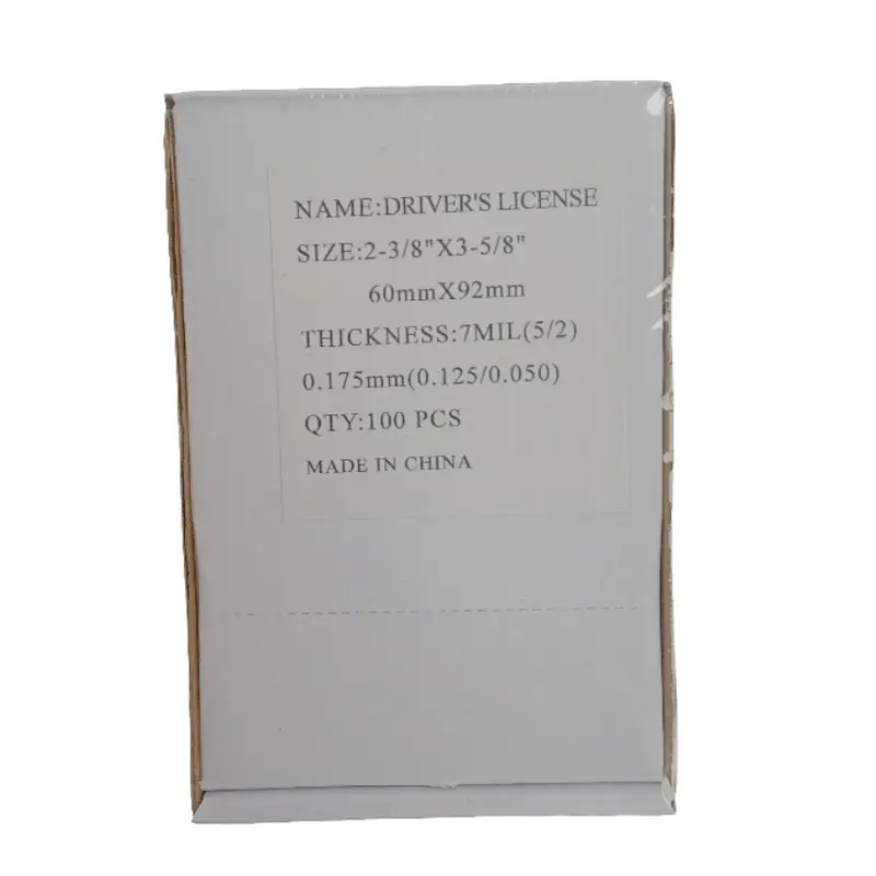 LAMINATING POUCH 7ML DRIVER 2-3/8 X 3-5/8 100 PC