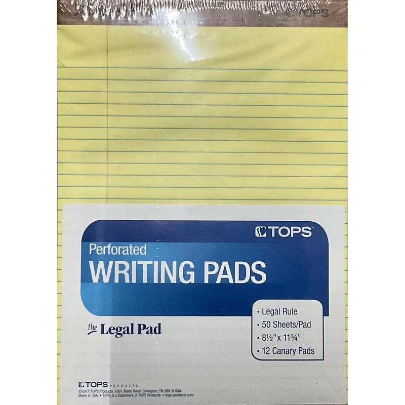 LETTER PADS YELLOW EA