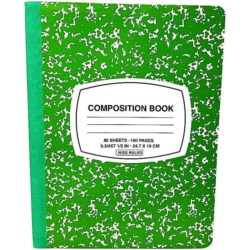 LIBRETA COSIDA MARMOLEADA VERDE 80HJ