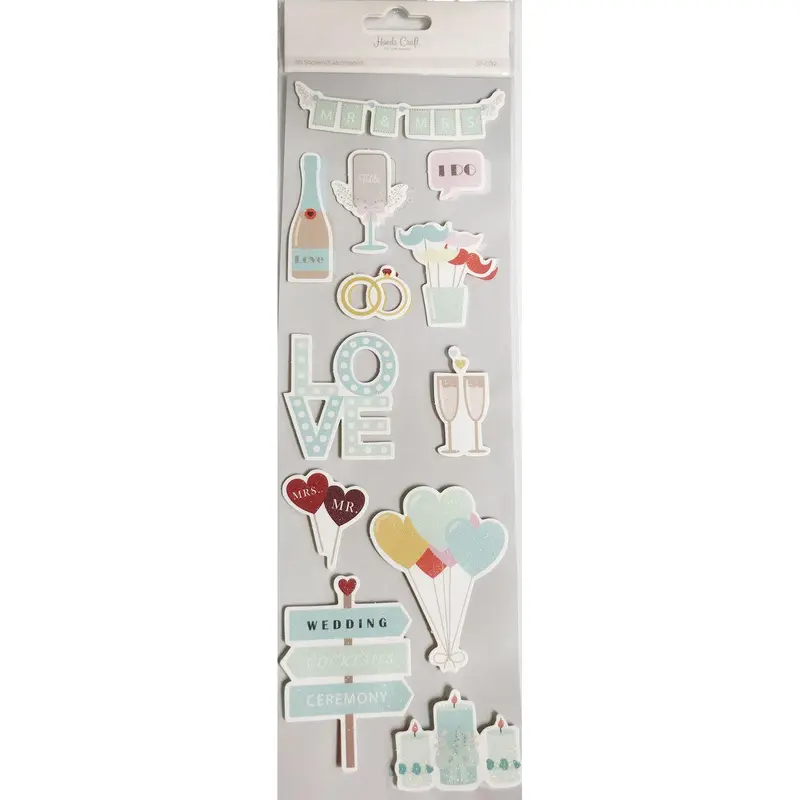 LOVE WEDDING 3D STICKER 12 PC