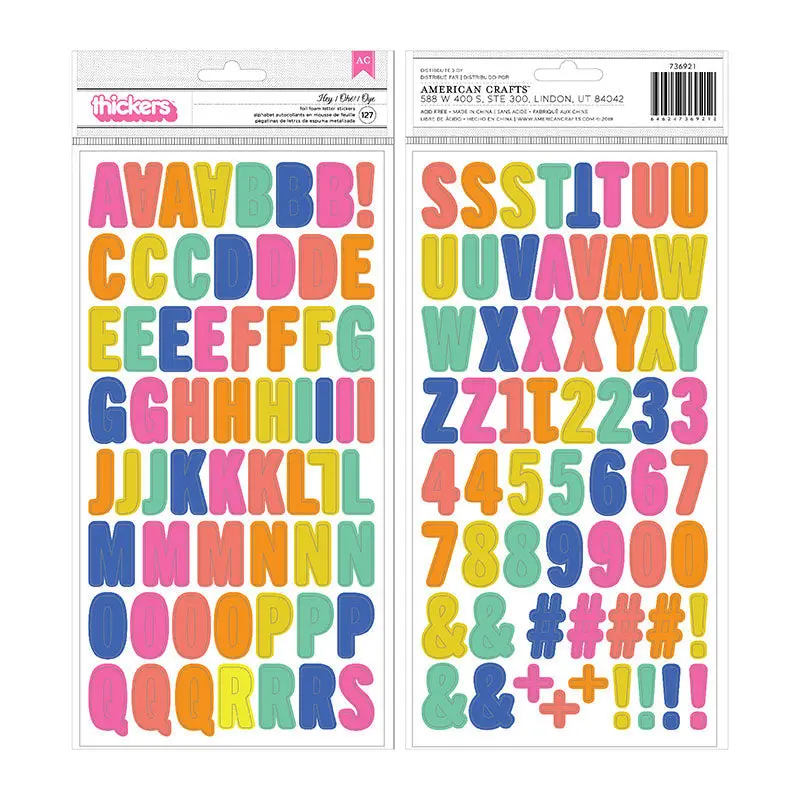 LIVE LIFE HAPPY ALPHABET STICKERS 127PCS